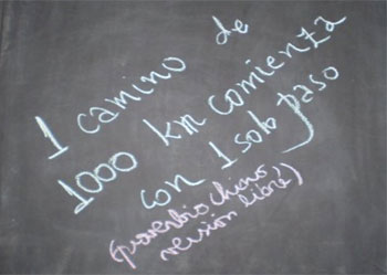 Un viaje de mil kilómetros comienza con un paso. Proverbio chino