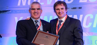 Rodrigo Quirós, presidente del XXIV Encuentro Nacional de Logística, y Hernán Sánchez, presidente de ARLOG