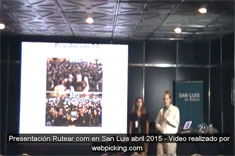 Carolina Estivill y Emiliano Carello durante la 2da Expologistica San Luis 2015