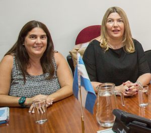 Gobernadora Rosana Bertone y secretaria de Obras del Ministerio de Transporte Manuela López Menéndez