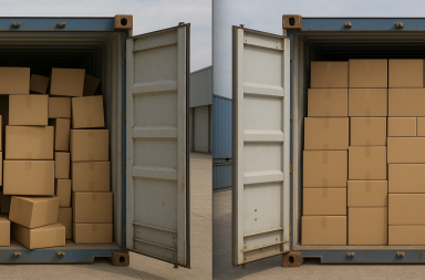 Comparación de contenedores sin planificador de carga y con planificador de carga EasyCargo.