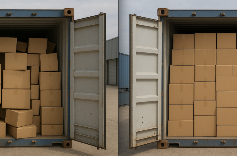 Comparación de contenedores sin planificador de carga y con planificador de carga EasyCargo.