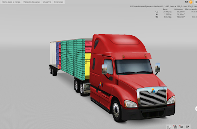 Simulación de tractocamión Volvo VNL Sleeper con semirremolque de estándar estadounidense en EasyCargo